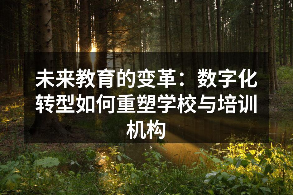 未来教育的变革：数字化转型如何重塑学校与培训机构